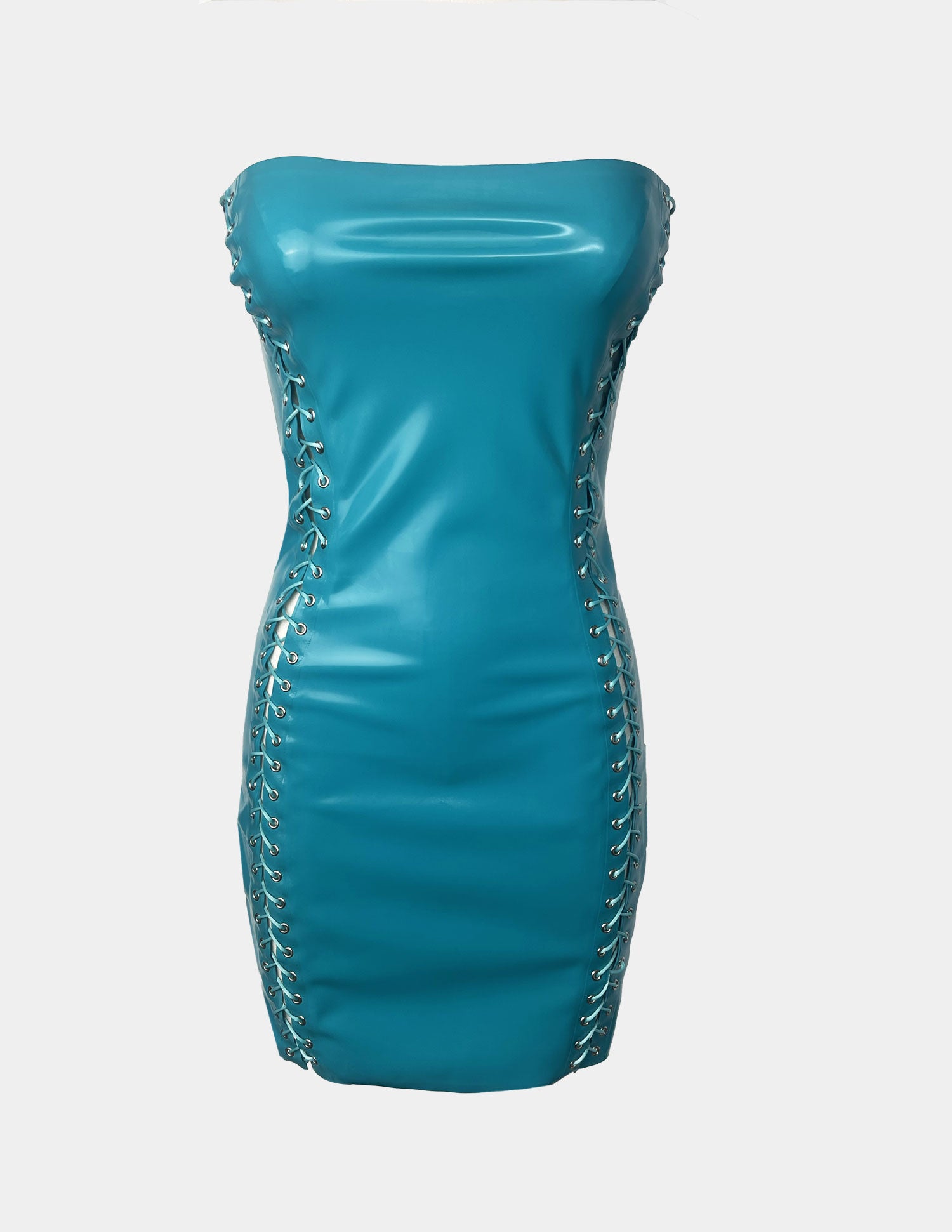 OLIVIA Abito con lacci - Turchese