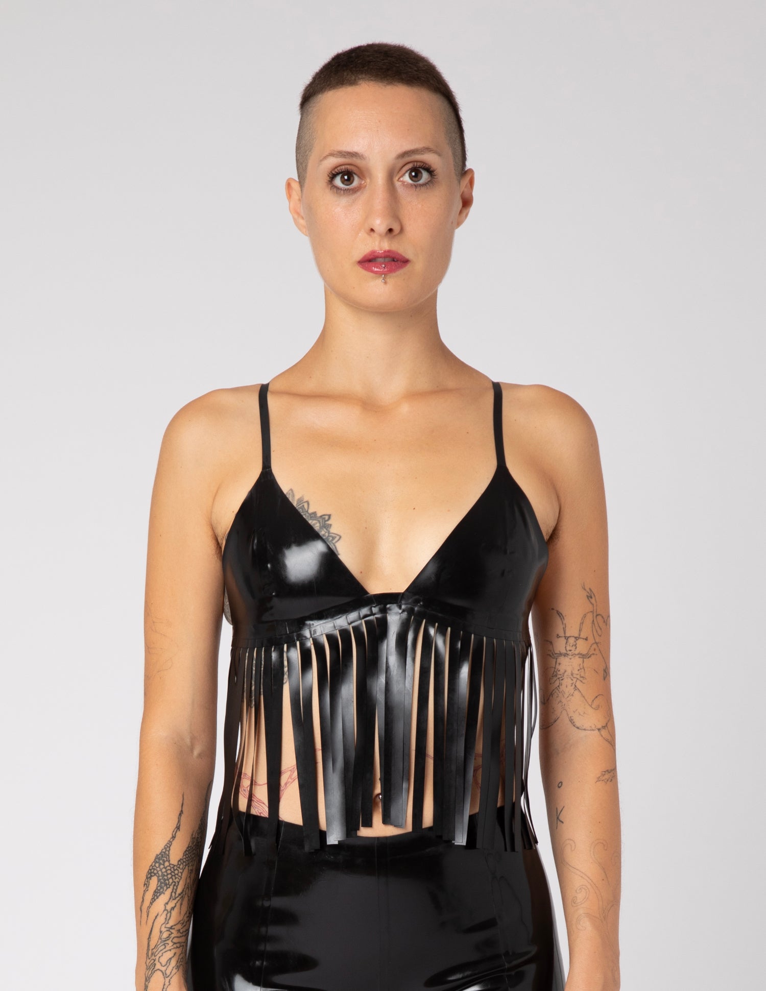Bralette con Frange - Nero
