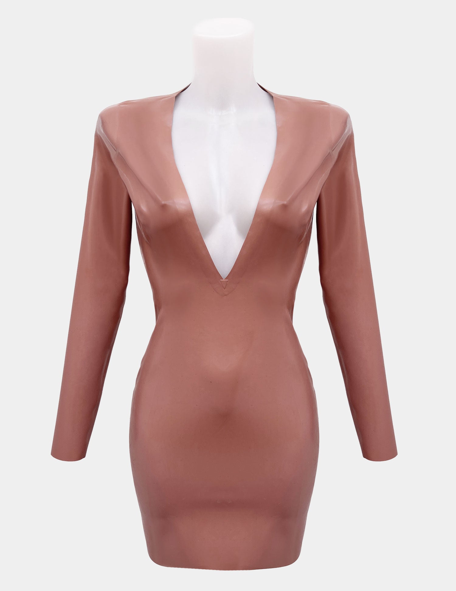 Abito scollo a V - Nude