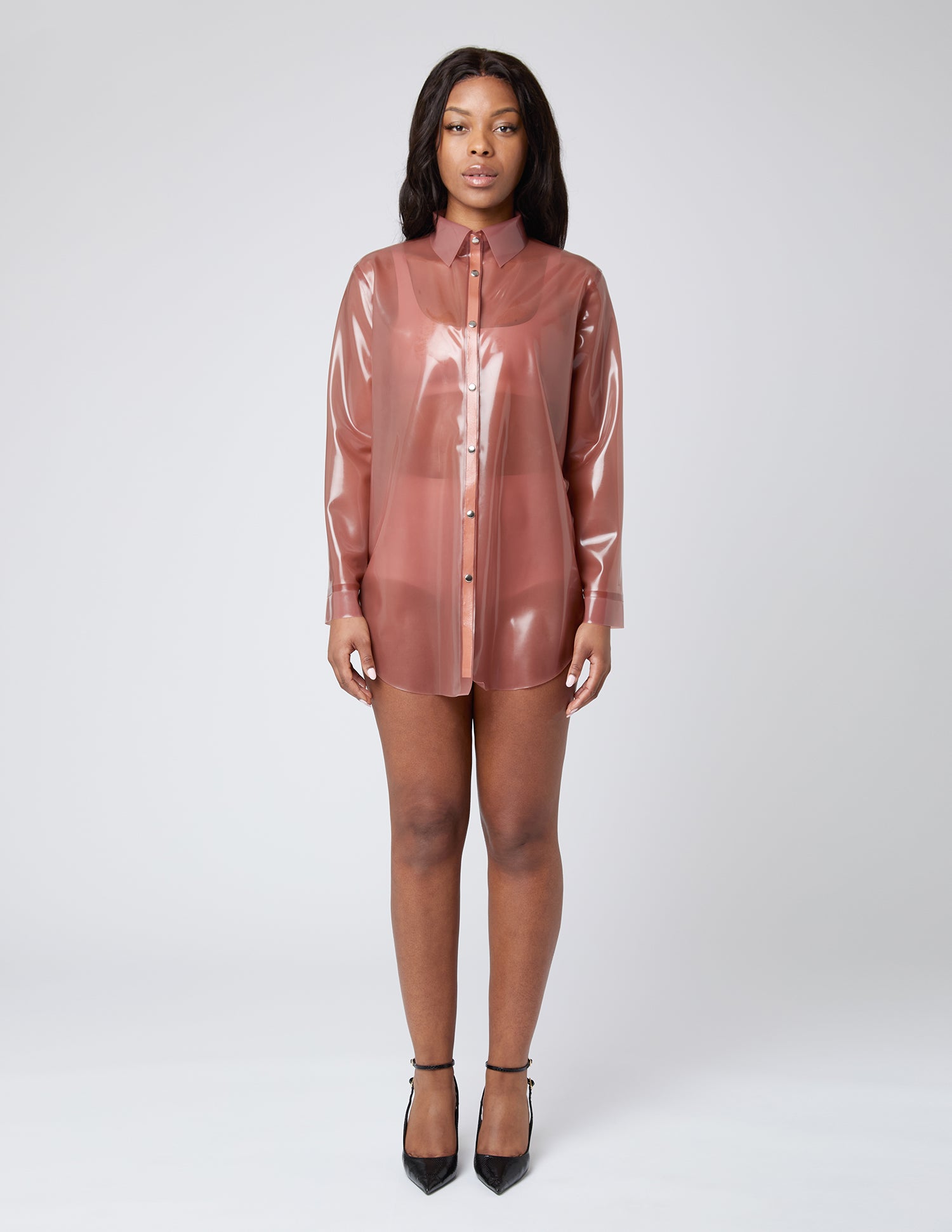 SILVIA - Camicia lunga trasparente