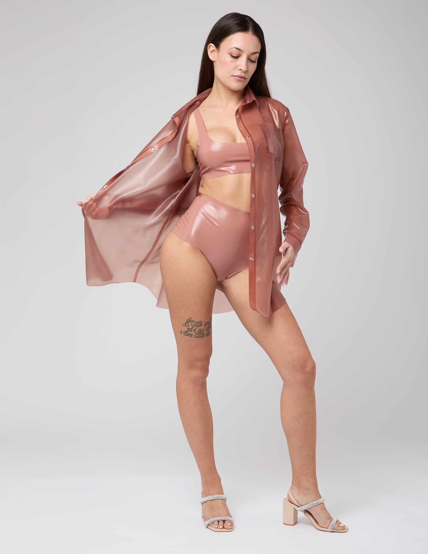 SILVIA - Camicia lunga trasparente
