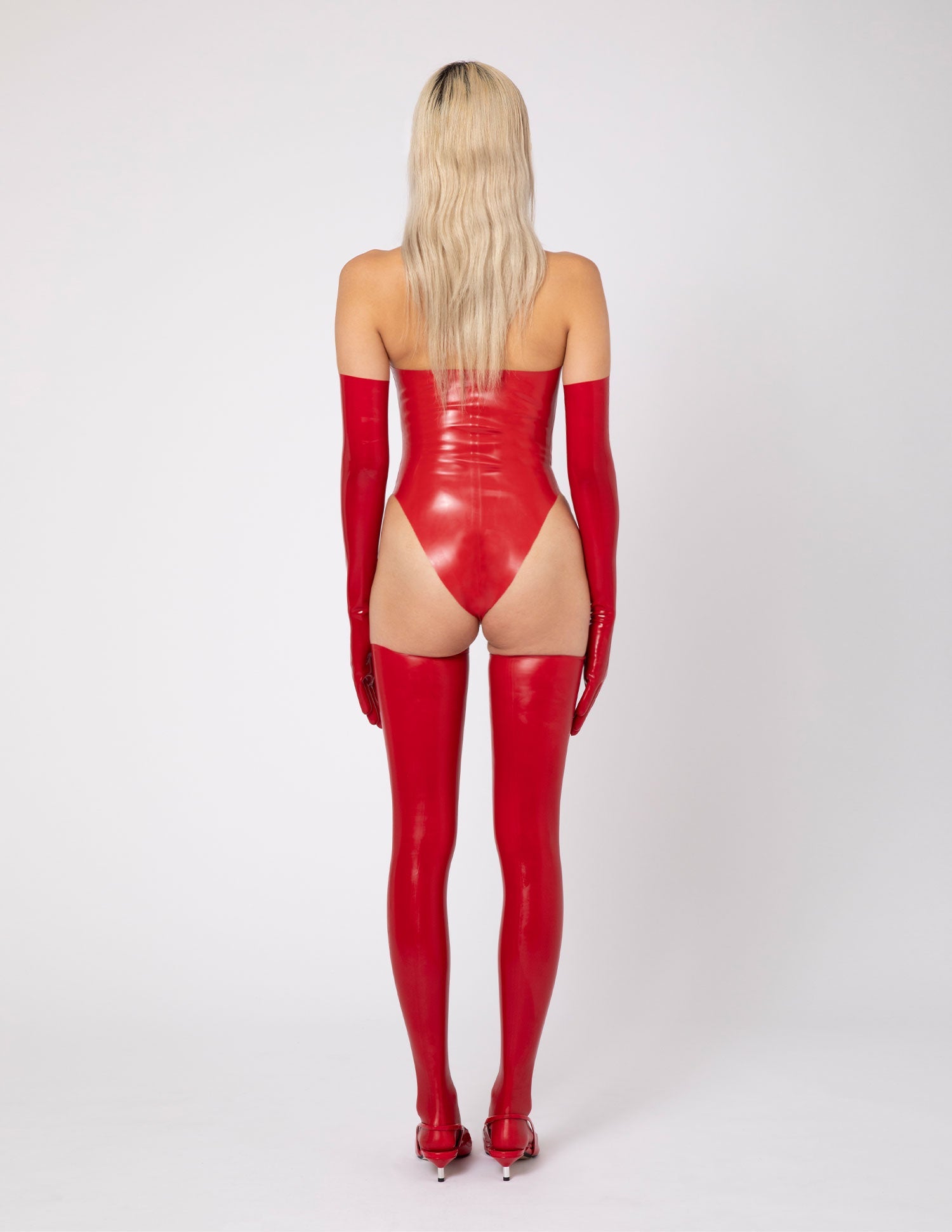 Hochgeschlossener Bodysuit - Rot