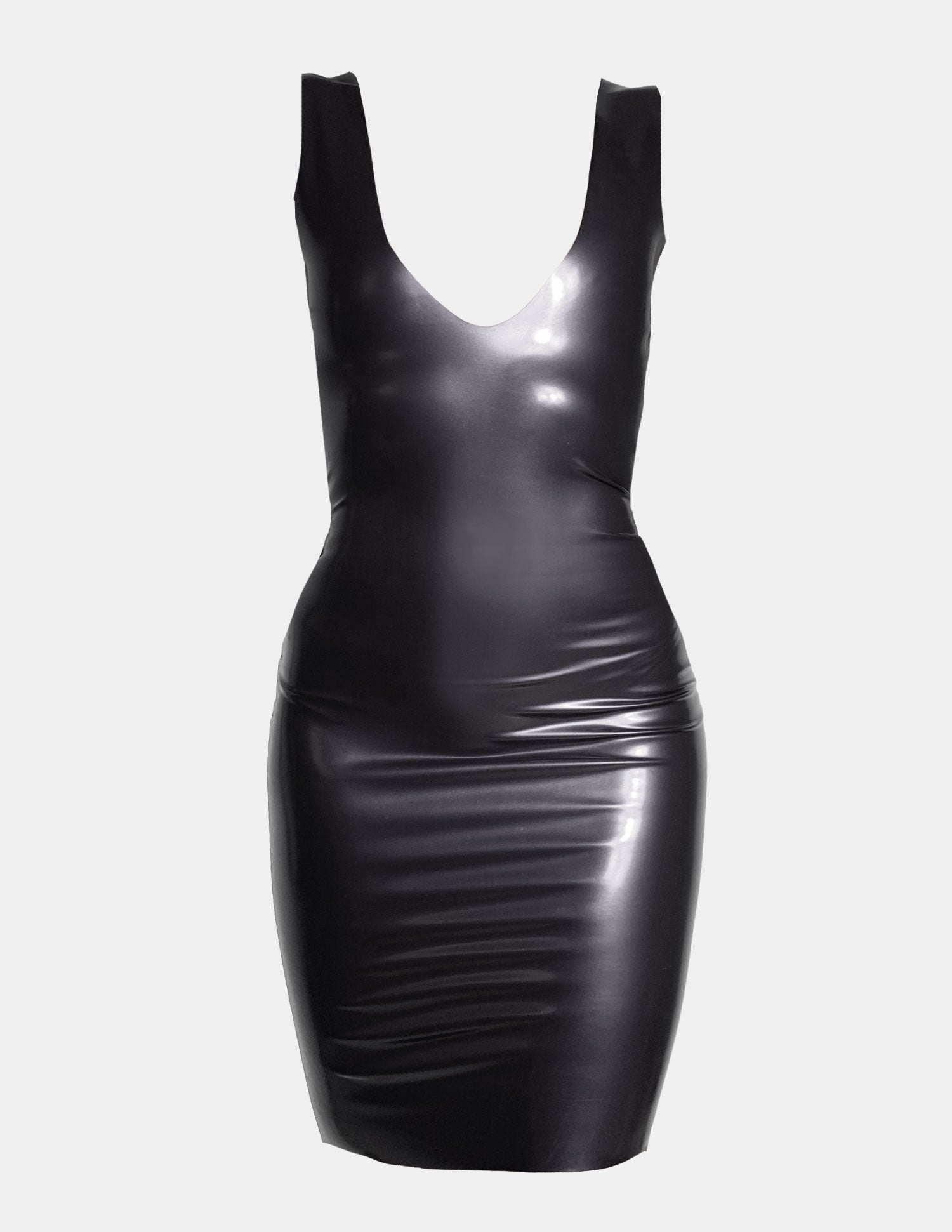 Deep neck Dress - Pewter - S/M