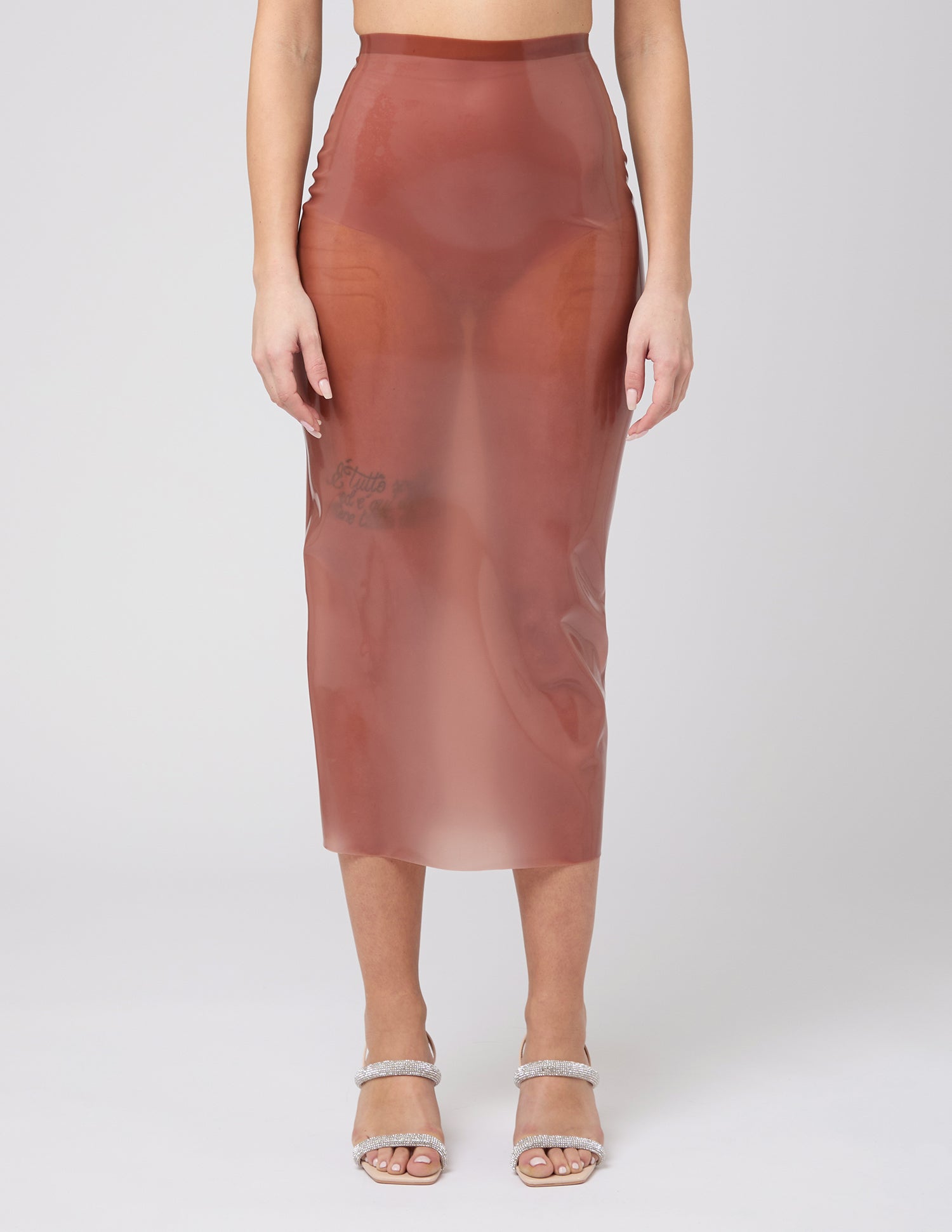 Midi Transparent Skirt - Rosé - S