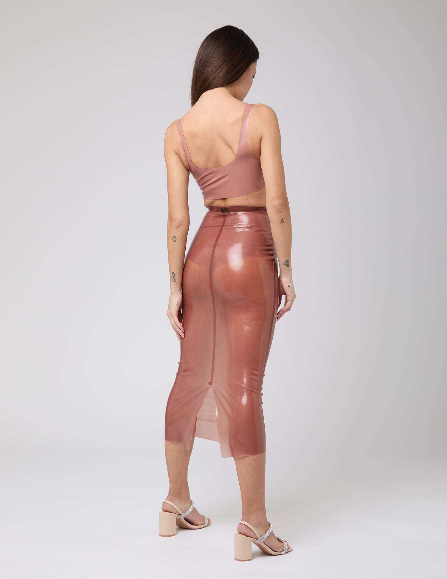 Midi Transparent Skirt - Rosé - S